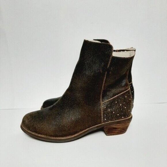REEF Adora Studded Brown Leather Ankle Boots Sz 7 - Picture 9 of 12